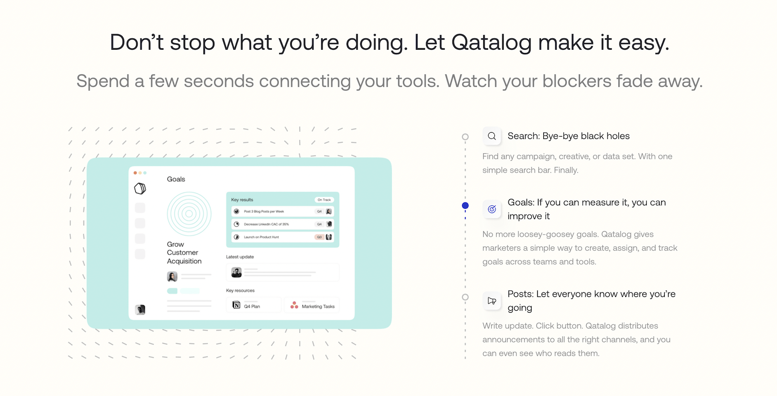 Screenshot: Qatalog marketing use case landing page 