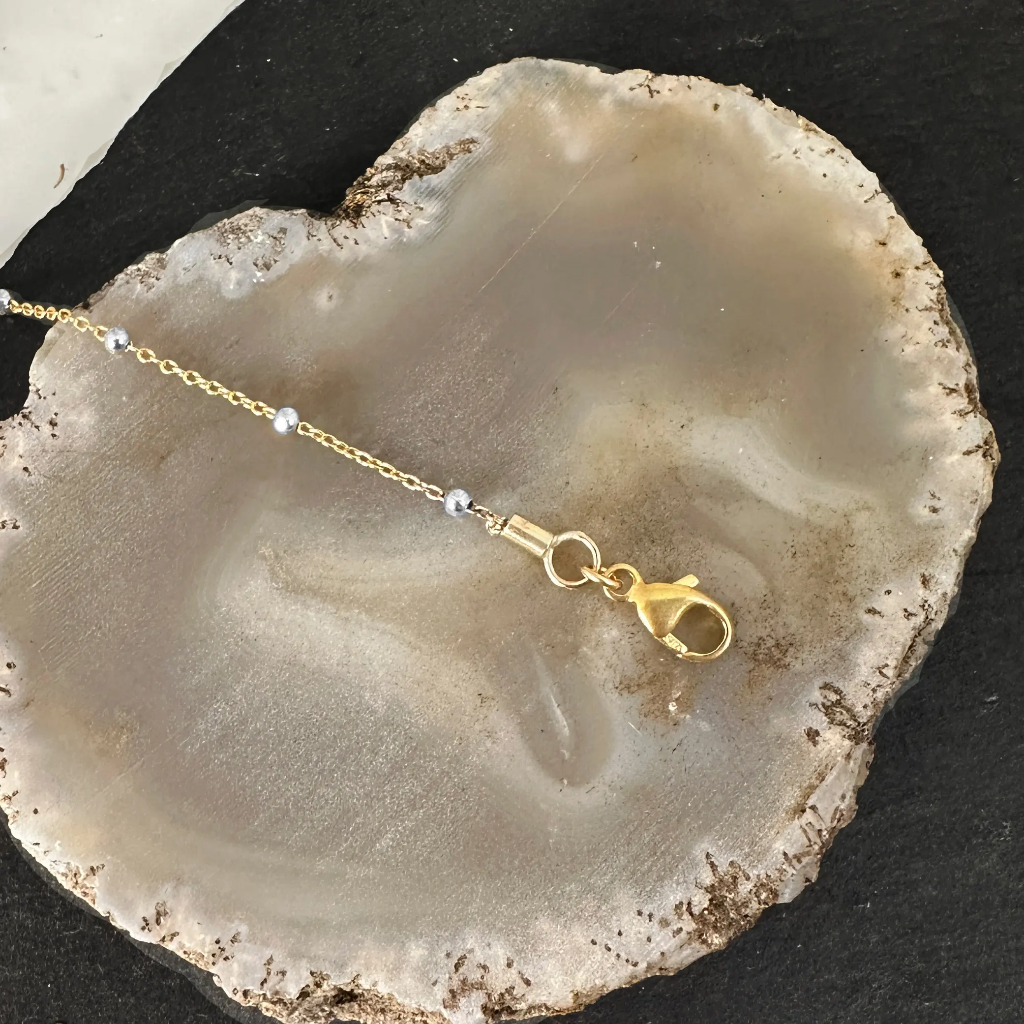 GF and sterling silver satellite chain finished with a soldered crimp end and lobster clasp
