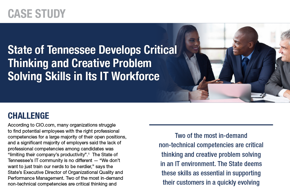 Case Study: Critical Thinking & Creative Problem Solving Skills for IT Professionals