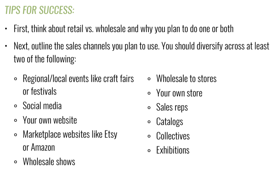 Tips for Success examples from the toolkit
