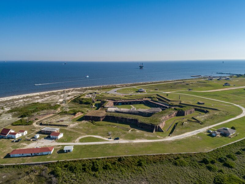 Arial view of Fort Morgan State Historic Site