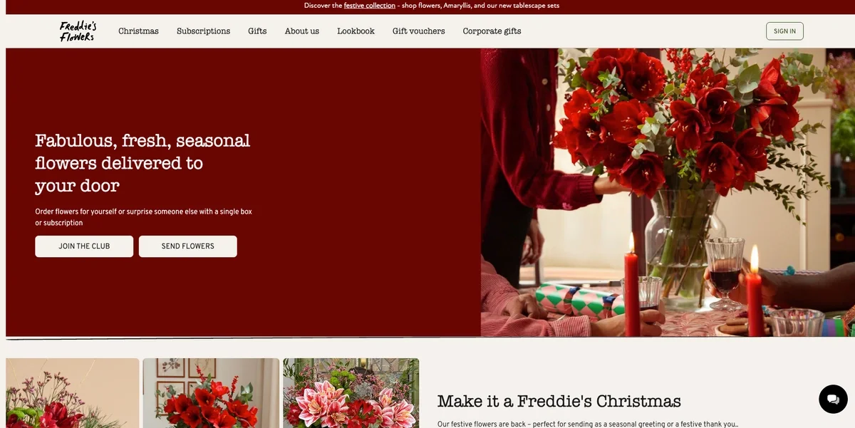 Freddie's Flowers Home Page December 2025