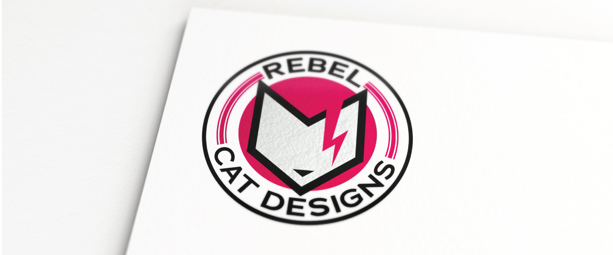 Rebel Cat Designs logo on paper