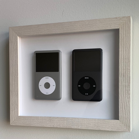 two framed iPods