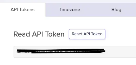 Read API token in your settings