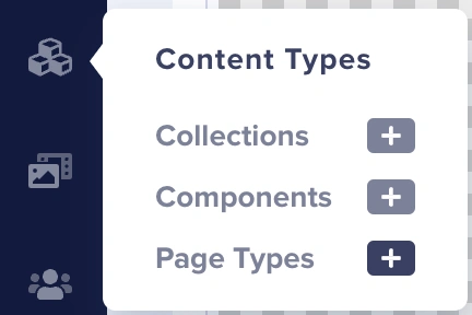 Select Page Types from Content Types menu
