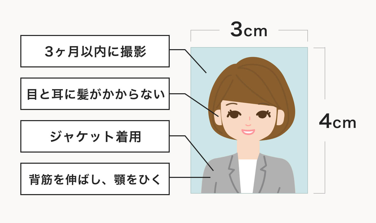 履歴書の写真サイズって？】貼る前に読みたい注意点まとめ  JOBSHIL