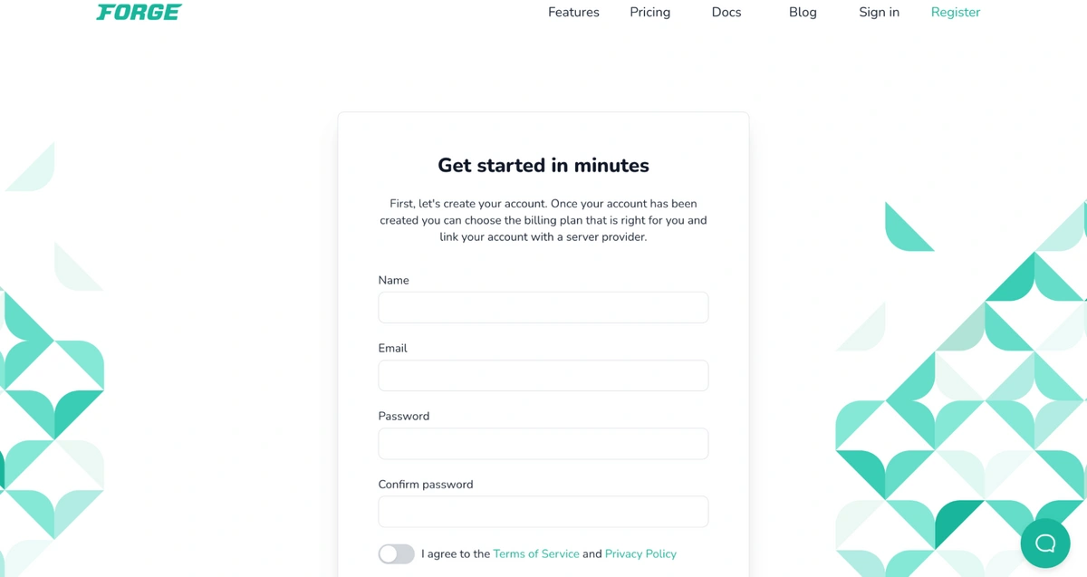 Laravel sign up form