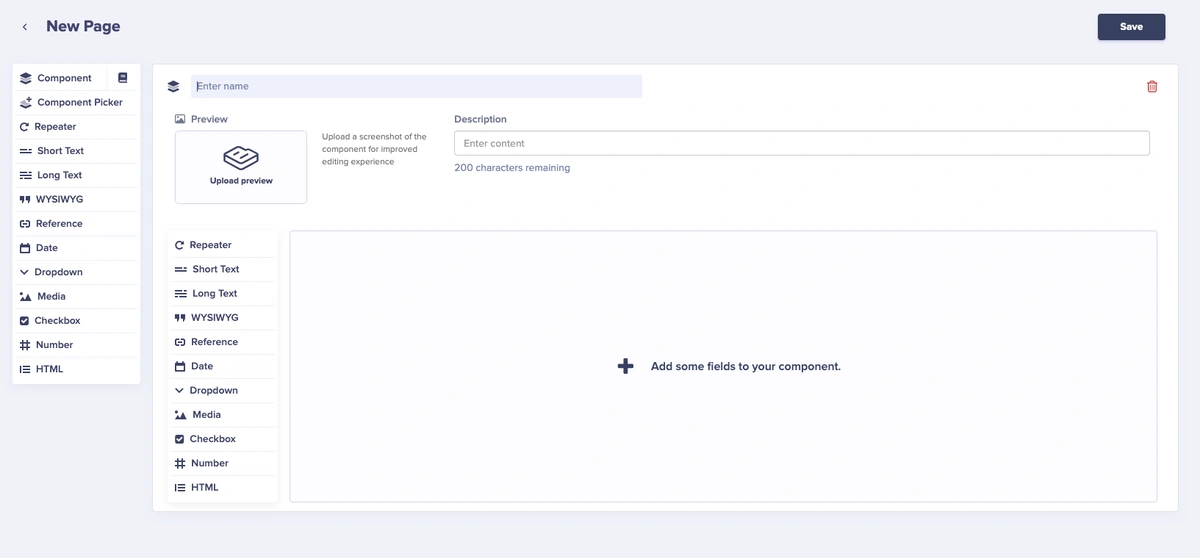 Create component using the component builder