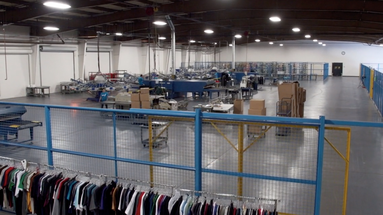 A picture of Motion Textile's 50,000 sq ft production facility