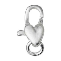 sterling silver lobster clasp with heart shaped detail