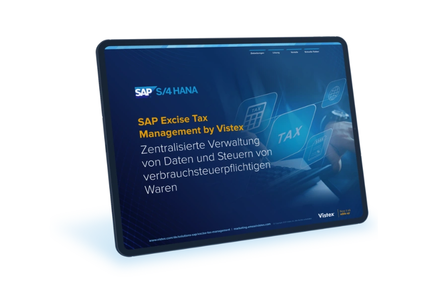SAP S/4HANA Cloud Private Edition, excise tax management by Vistex