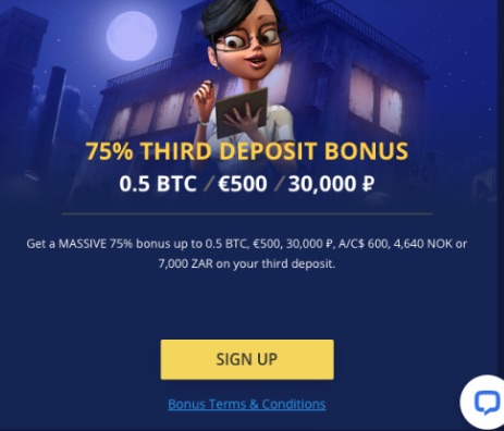 Betchain Casino third deposit bonus