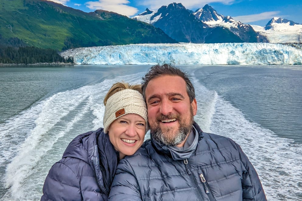 couple on a boat in fjord