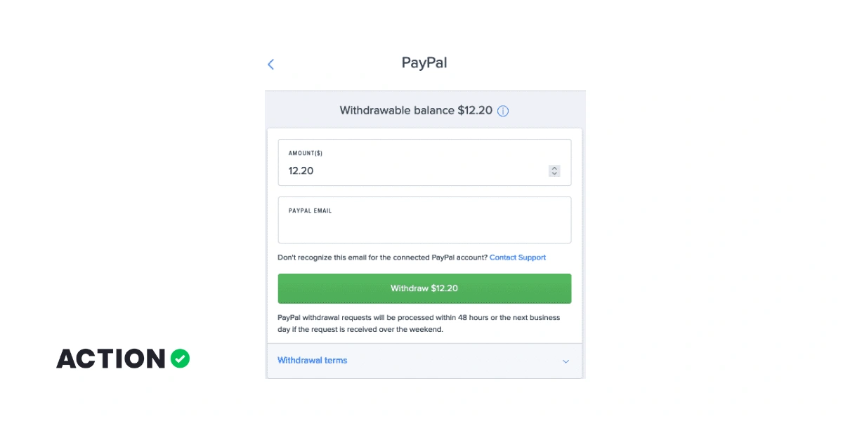 Example of a sportsbook withdrawal with PayPal