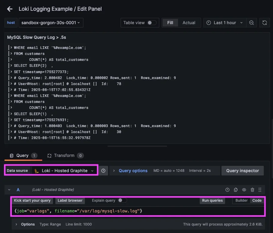 Visualize Logs Alongside Metrics: A Complete Guide for Monitoring Slow MySQL Queries - 4