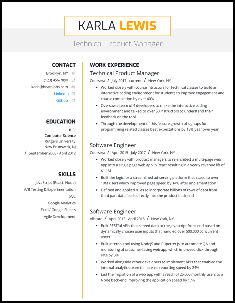 5 Product Manager Resume Examples For 2020