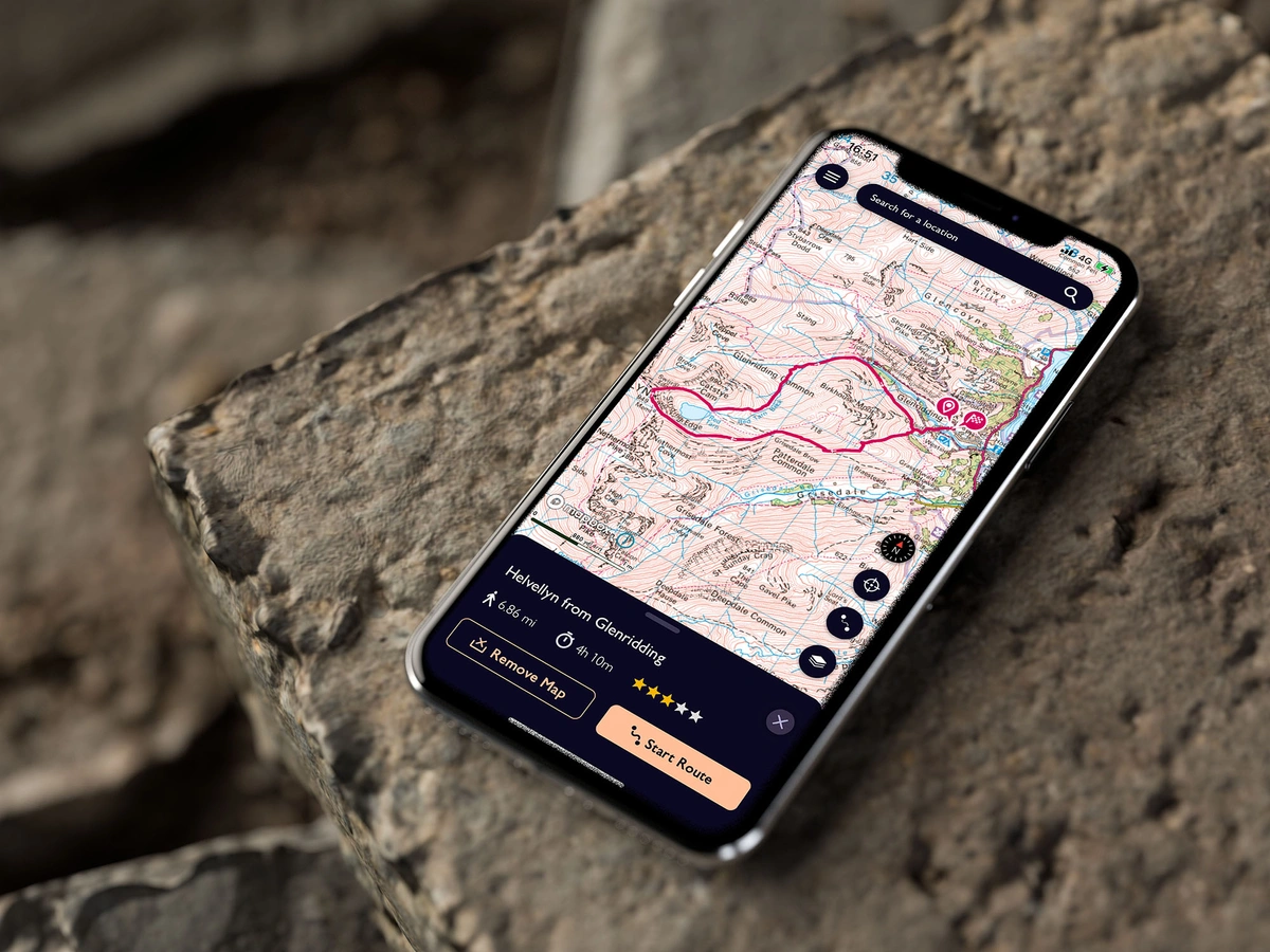 OS Maps app, image provided by www.hikingphotographer.uk