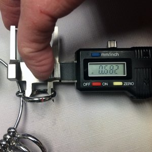 Measuring width of ring gauge using calipers
