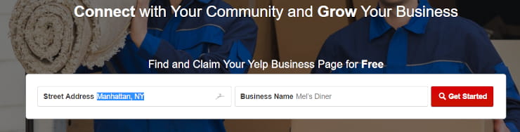 claim your Yelp business page as an owner