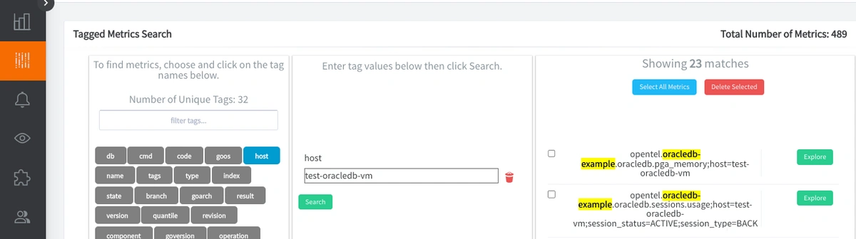 Monitor OracleDB EX with OpenTelemetry and MetricFire - 3