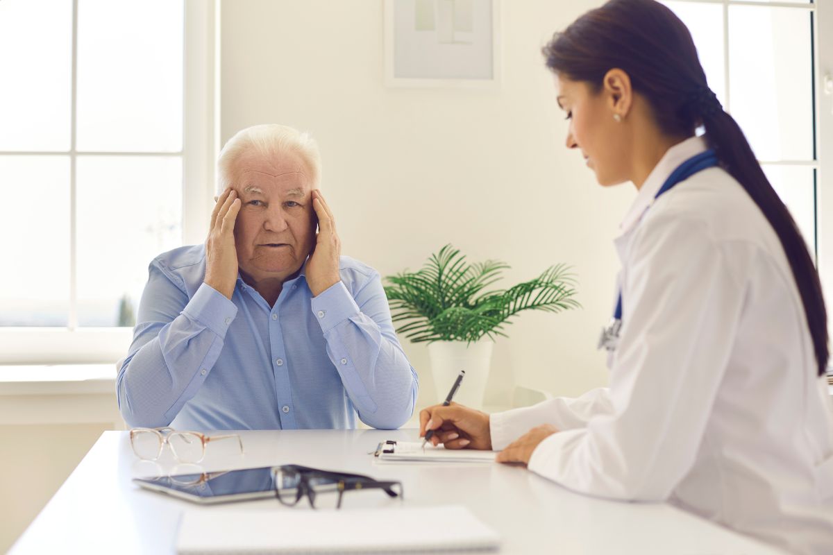 Man talking with provider about Medicare complaints