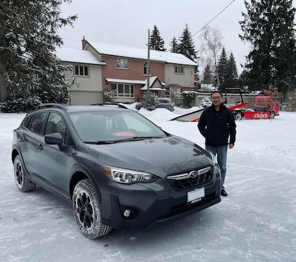 review author with their recently purchased car