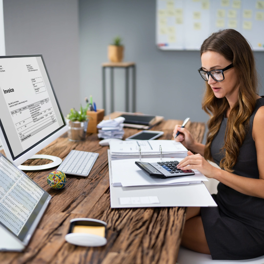 An accountant preparing her work for a client.