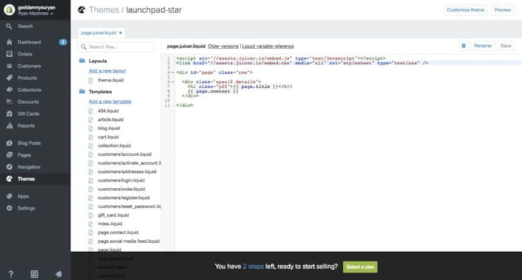 Template Editor with Juicer code