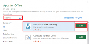 Excel Add-In App Store Excel Machine Learning