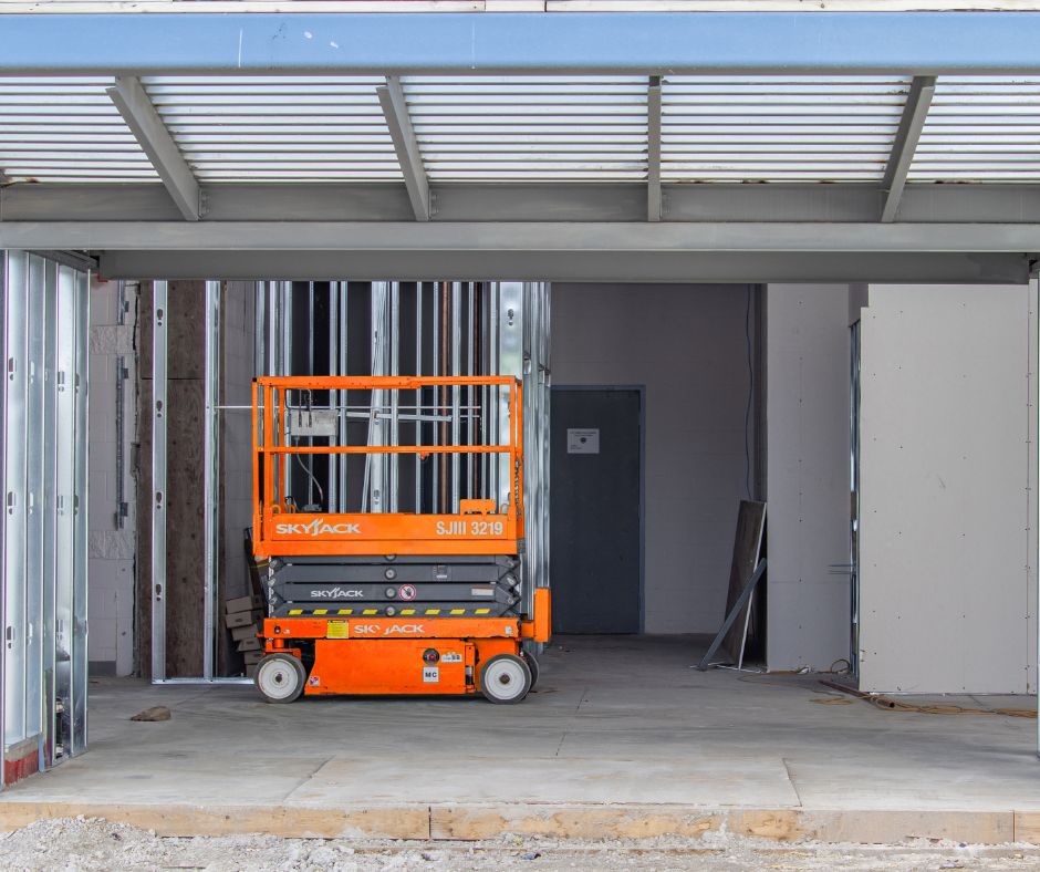 Skyjack SJIII 3219 scissor lift on a project