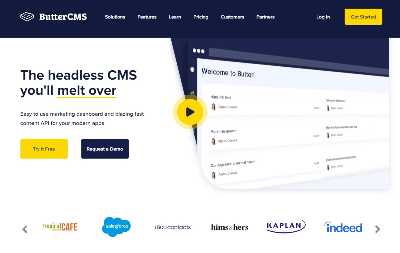 ButterCMS homepage