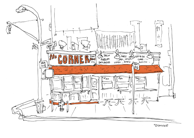 sketch of restaurant