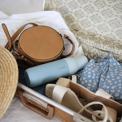 Packed luggage.
