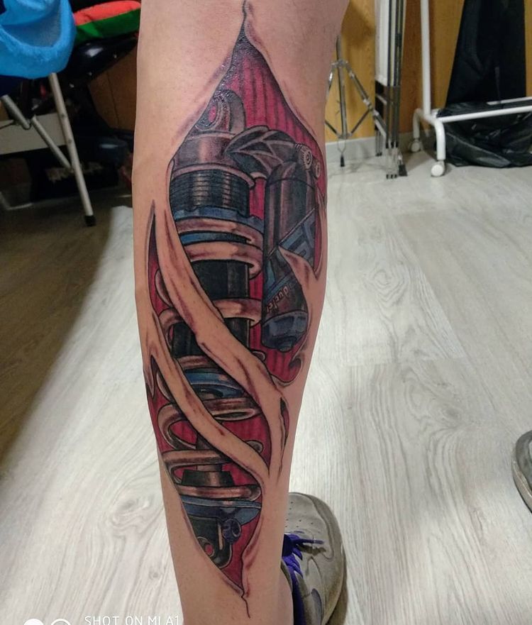 badass biomechanical tattoo