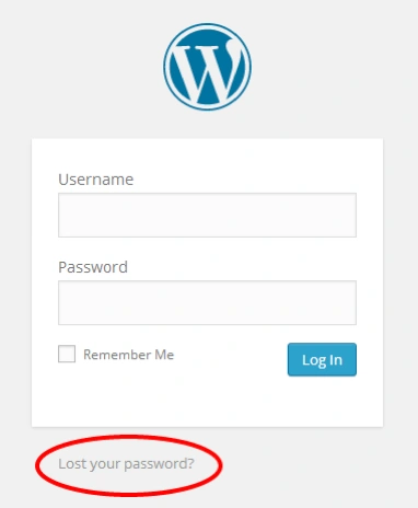 WordPress login box