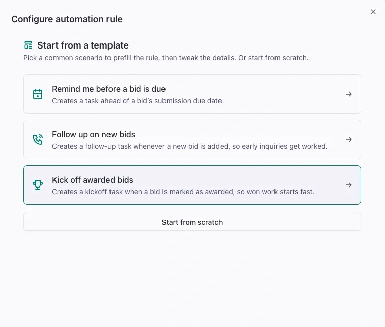 subcm automation rule template