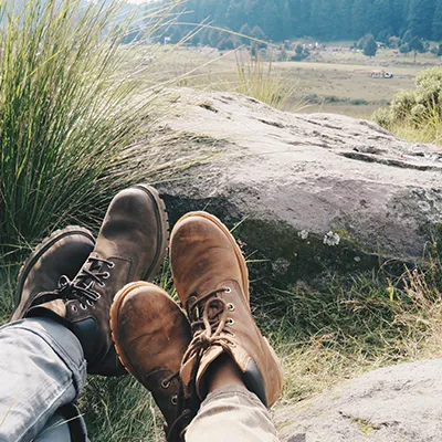 Boots for hiking.