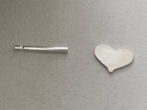 Sterling silver earring post with heart blank