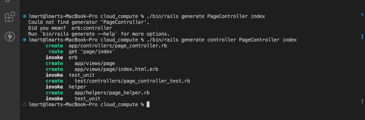 PageController command result