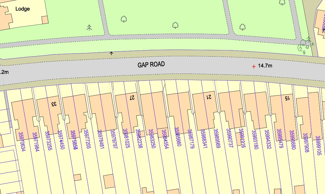 MasterMap with freehold boundaries sample