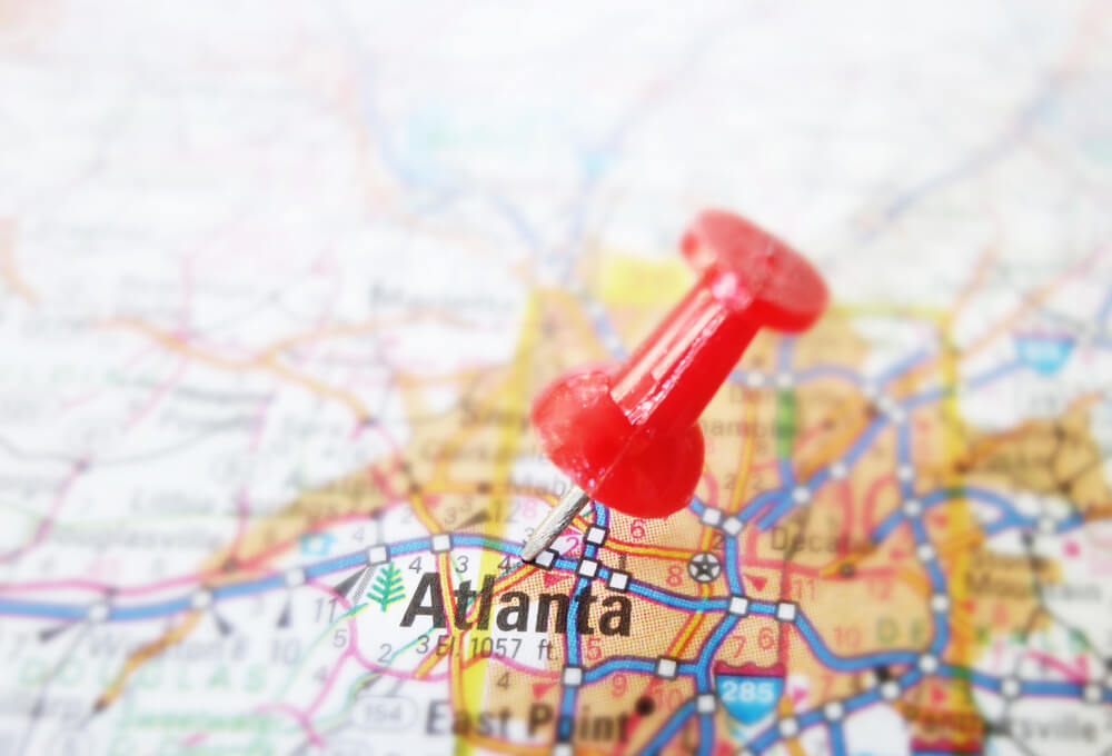 Atlanta, GA on map