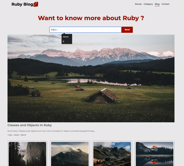 Ruby Blog App research function demonstration