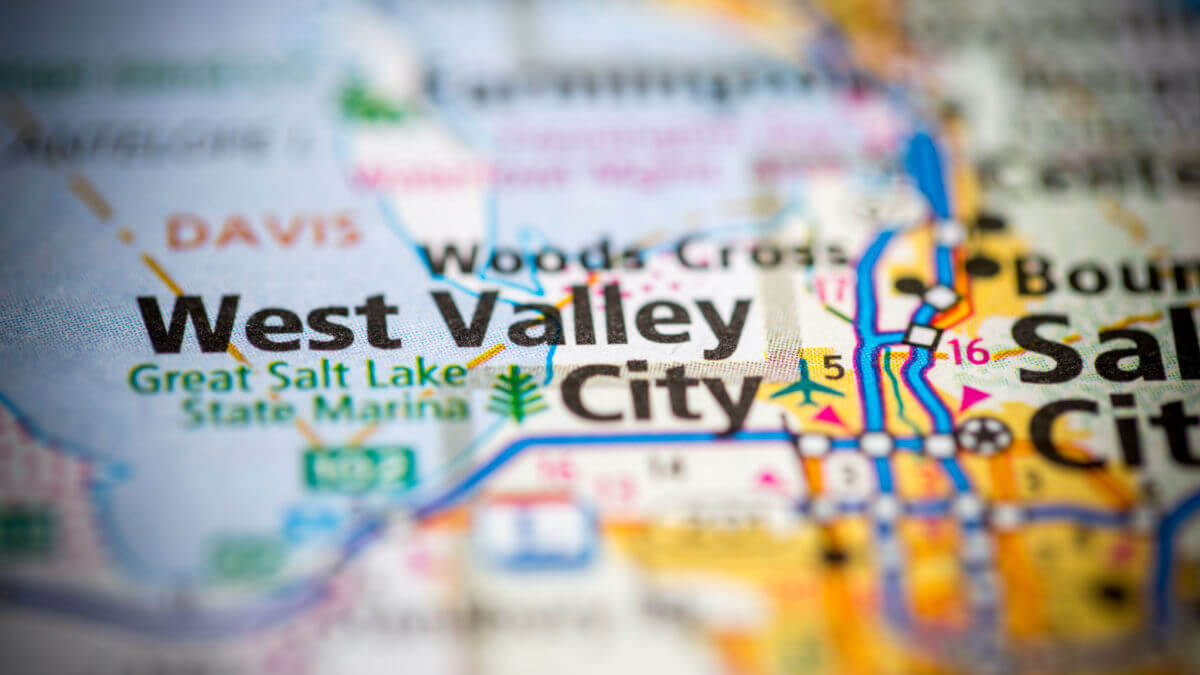 A map of West Valley City, Utah.