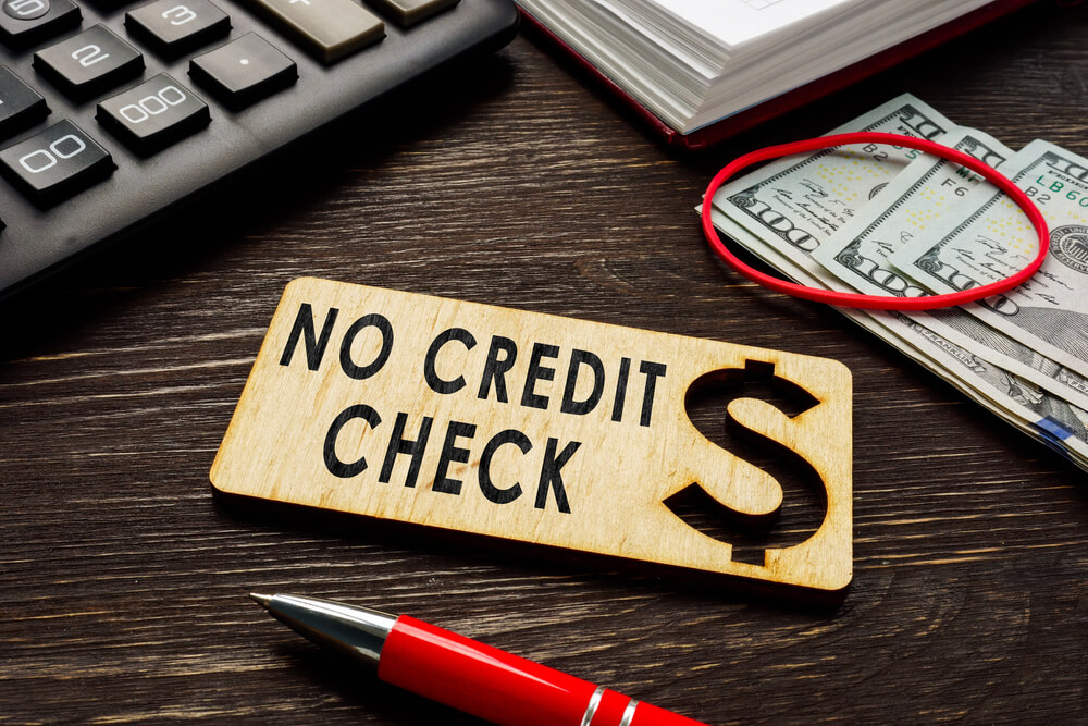 Sign that reads No Credit Check on Loans