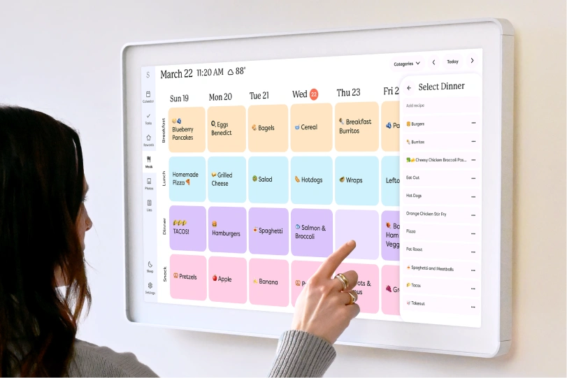 Meals in a calendar view on Skylight Calendar