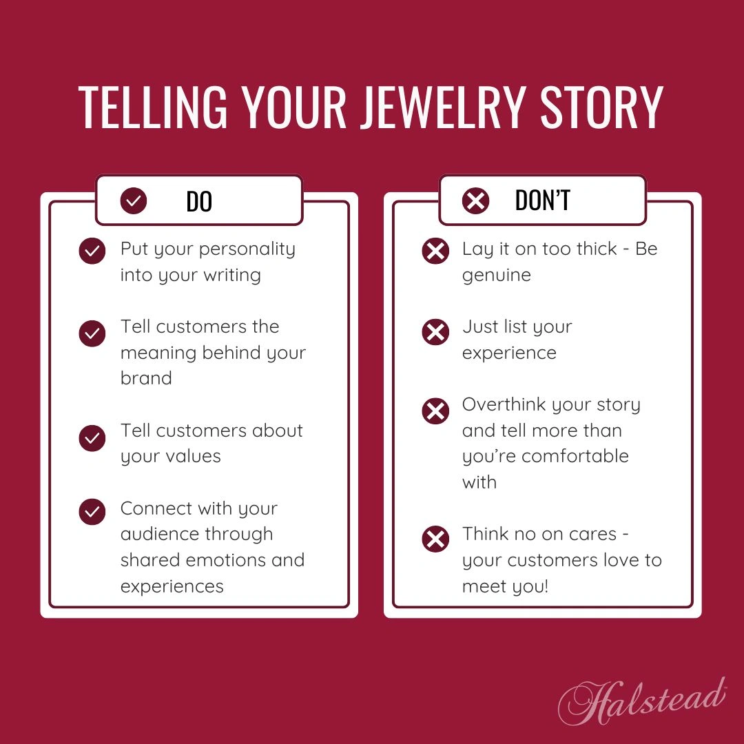 Graphic - Do's and don'ts of telling your jewelry story