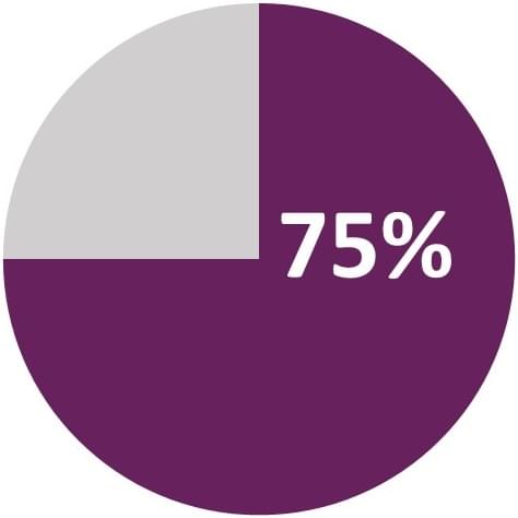 pie graph showing 75% in purple