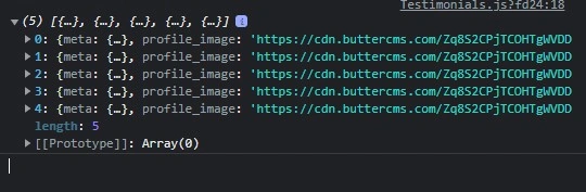 Testimonial console output