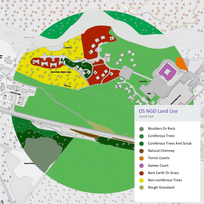 Land Use categories, provided by the OS